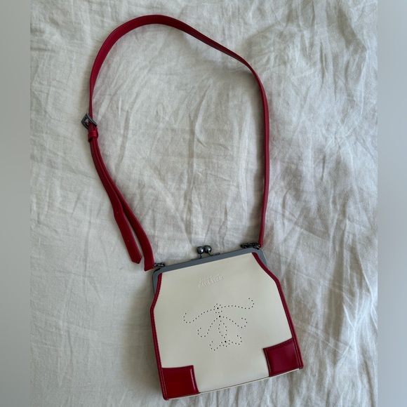 Jean Paul Gaultier Red Leather Kiss Lock Bag - Picture 5 of 5